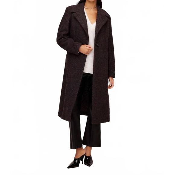 NEW FIFTEEN TWENTY long teddy coat in charcoal - Picture 1 of 6